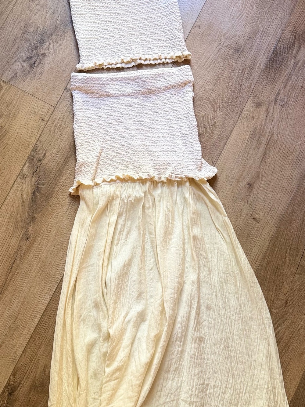 Zara Cream Knit Bandeau Top & Combined Knit Skirt Set - Picture 4 of 6